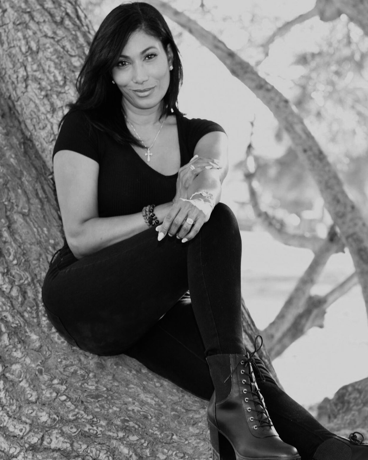 Trisha Mann-Grant black and white portrait